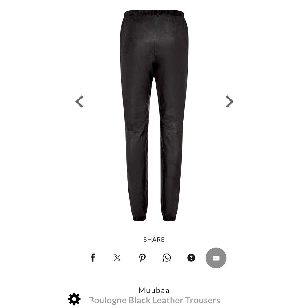 NWT Muubaa Boulogne Black Leather Trousers Size 6 EU38